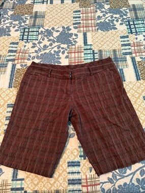 No Boundaries Burgundy Striped Bermuda Shorts